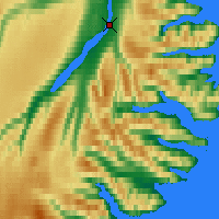 Nächste Vorhersageorte - Egilsstaðir - Karte