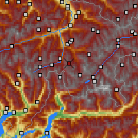 Nächste Vorhersageorte - Piz Martegnas - Karte