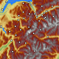 Nächste Vorhersageorte - Chamonix-Mont-Blanc - Karte