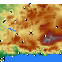 Nächste Vorhersageorte - Granada - Karte