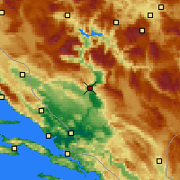 Nächste Vorhersageorte - Mostar - Karte