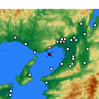Nächste Vorhersageorte - Kōbe Flughafen - Karte