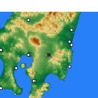 Nächste Vorhersageorte - Miyakonojō - Karte
