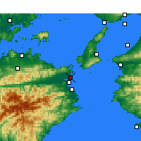 Nächste Vorhersageorte - Tokushima Flughafen - Karte