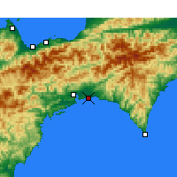 Nächste Vorhersageorte - Kōchi Flughafen - Karte