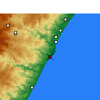 Nächste Vorhersageorte - Durban - Karte