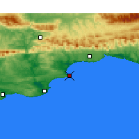 Nächste Vorhersageorte - Mossel Bay - Karte