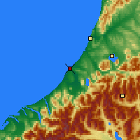 Nächste Vorhersageorte - Hokitika - Karte