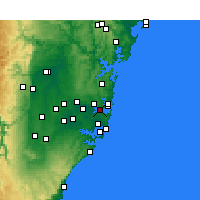 Nächste Vorhersageorte - Sydney - Karte