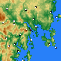 Nächste Vorhersageorte - Hobart - Karte