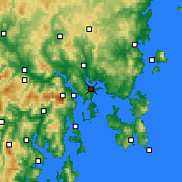 Nächste Vorhersageorte - Hobart - Karte