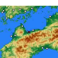 Nächste Vorhersageorte - Saijō - Karte