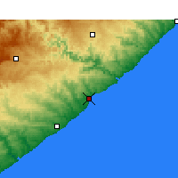 Nächste Vorhersageorte - Cintsa Bay - Karte