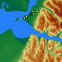 Nächste Vorhersageorte - Anchorage/Mer. - Karte