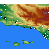 Nächste Vorhersageorte - Santa Barbara - Karte