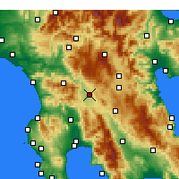 Nächste Vorhersageorte - Megalopoli - Karte