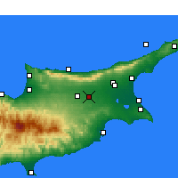 Nächste Vorhersageorte - Ercan Flughafen - Karte