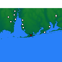 Nächste Vorhersageorte - Gulf Shores - Karte