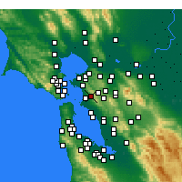 Nächste Vorhersageorte - Berkeley - Karte