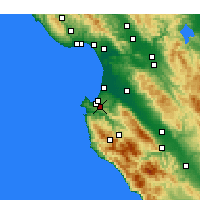 Nächste Vorhersageorte - Monterey - Karte