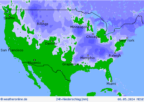 24h-Niederschlag Vorhersagekarten