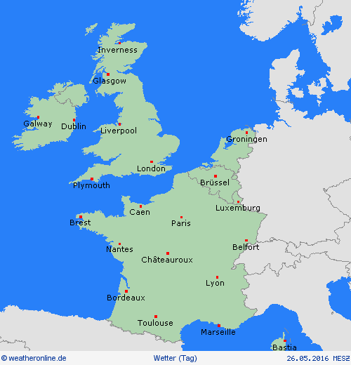 übersicht  Europa Vorhersagekarten