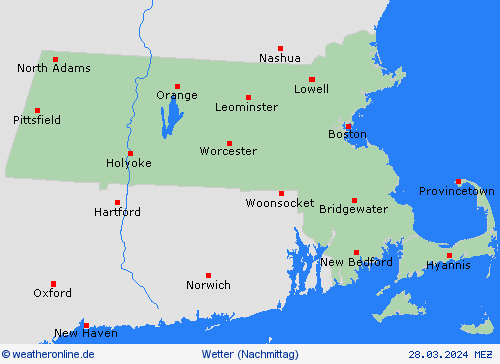 übersicht Massachusetts Nordamerika Vorhersagekarten