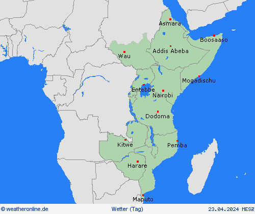 übersicht  Afrika Vorhersagekarten