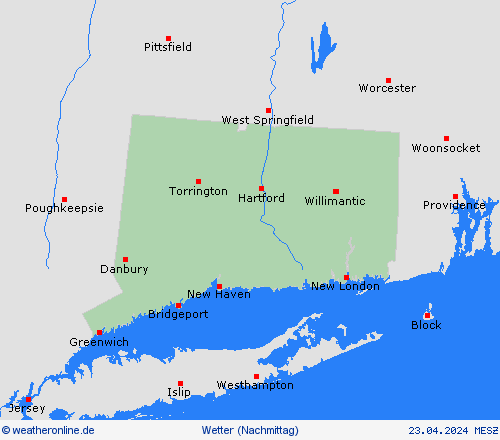 übersicht Connecticut Nordamerika Vorhersagekarten