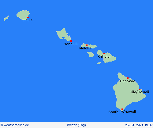 übersicht Hawaii Ozeanien Vorhersagekarten