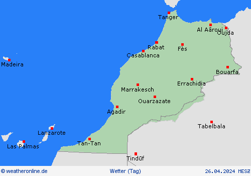 übersicht Marokko Afrika Vorhersagekarten