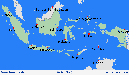 übersicht Indonesien Asien Vorhersagekarten