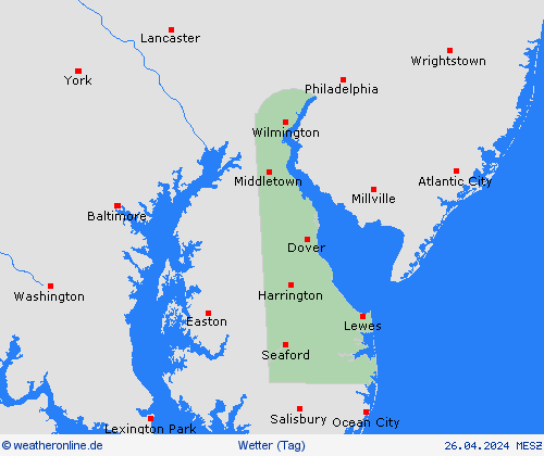 übersicht Delaware Nordamerika Vorhersagekarten