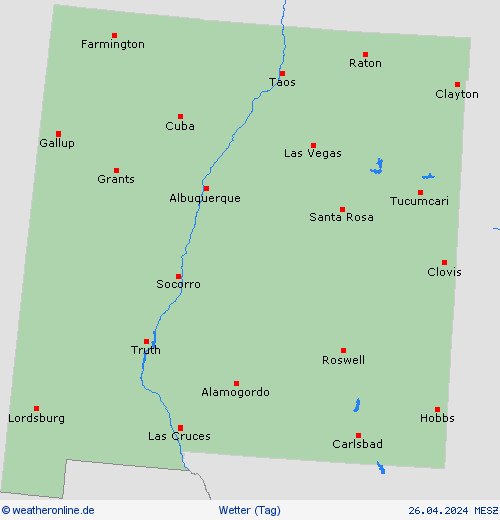 übersicht New Mexico Nordamerika Vorhersagekarten