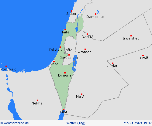 übersicht Israel Asien Vorhersagekarten