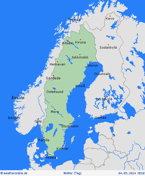 übersicht Schweden Europa Vorhersagekarten