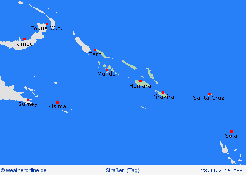 straßenwetter Salomonen Ozeanien Vorhersagekarten