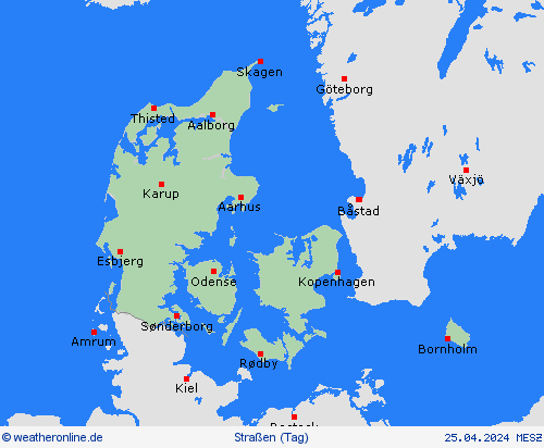 straßenwetter Dänemark Europa Vorhersagekarten