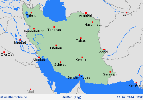 straßenwetter Iran Asien Vorhersagekarten