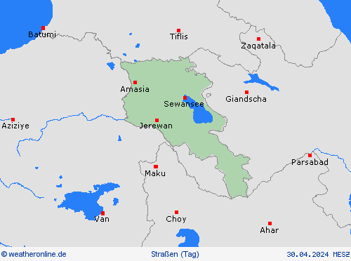 straßenwetter Armenien Asien Vorhersagekarten