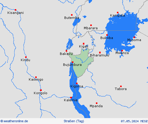 straßenwetter Burundi Afrika Vorhersagekarten