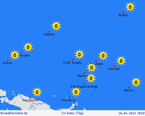 uv-index Wake Ozeanien Vorhersagekarten