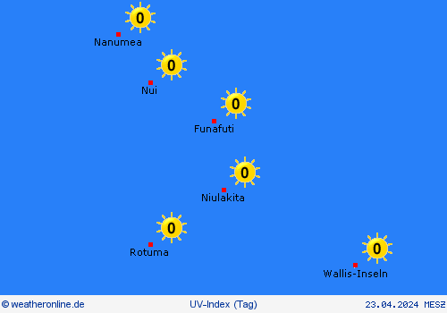uv-index Tuvalu Ozeanien Vorhersagekarten