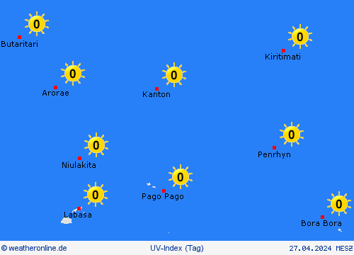 uv-index Kiribati Ozeanien Vorhersagekarten