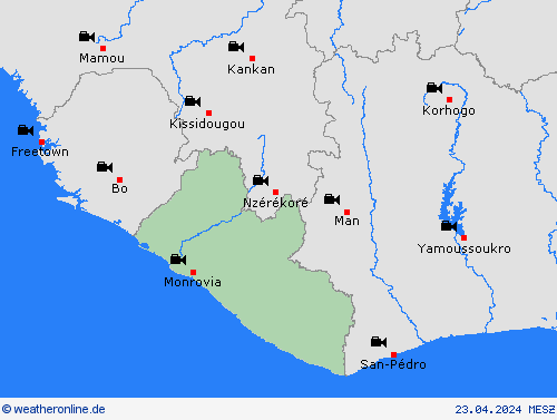 webcam Liberia Afrika Vorhersagekarten