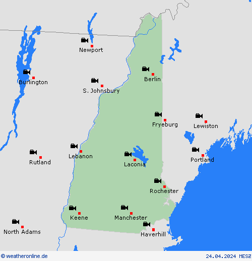 webcam New Hampshire Nordamerika Vorhersagekarten