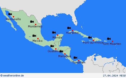 webcam  Mittelamerika Vorhersagekarten