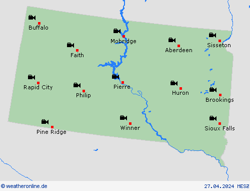 webcam South Dakota Nordamerika Vorhersagekarten