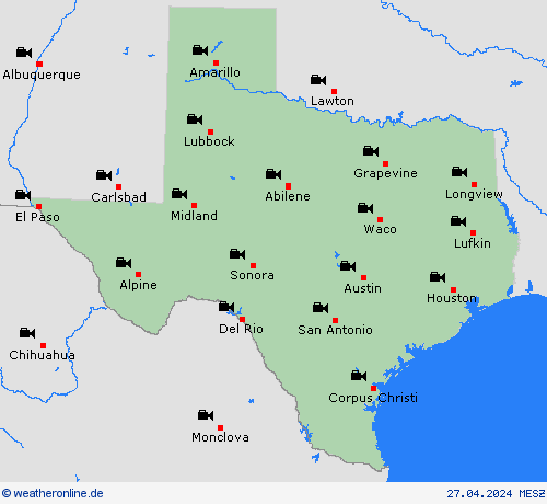 webcam Texas Nordamerika Vorhersagekarten