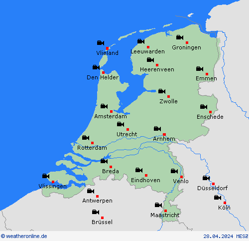 webcam Niederlande Europa Vorhersagekarten